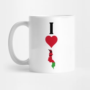 I Heart Malawi Vertical I Love Malawian National Flag Map Mug